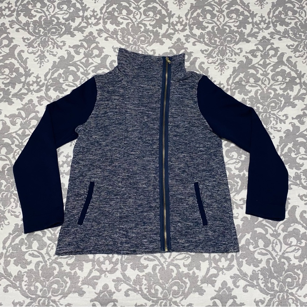 Navy and Gray Zip-Up Jacket